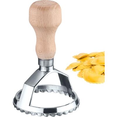 Westmark Aurora Ravioli/gebak – praktische cirkelsnijder voor het snijden van zelfgemaakte pasta- en gebakdeeg, rond, Ø 68 mm – zink, beukenhout Westmark Aurora Ravioli/gebak – praktische cirkelsnijder voor het snijden van zelfgemaakte pasta- en gebakdeeg, rond, Ø 68 mm – zink, beukenhout
