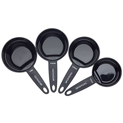 KitchenCraft Set van 4 magnetische opklapbare maatbekers Zwart KitchenCraft Set van 4 magnetische opklapbare maatbekers Zwart