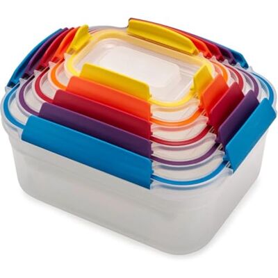 Joseph Joseph Nest Lock Compacte plastic opbergdozen Set van 5 Veelkleurig Joseph Joseph Nest Lock Compacte plastic opbergdozen Set van 5 Veelkleurig