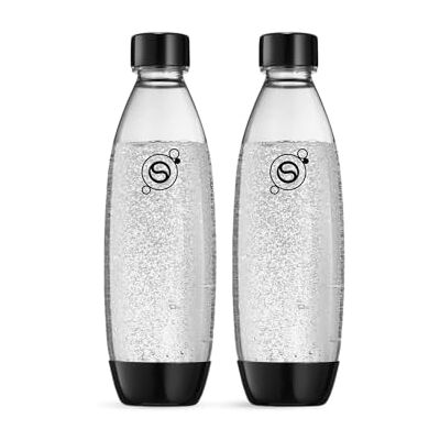 sodastream DuoPack Fuse 2x 1L KST-fles vaatwasmachinebestendig (BPA-vrij) vervangende flessen voor Waterbubbler met PET-flessen, zwart, 9x17,2x29 sodastream DuoPack Fuse 2x 1L KST-fles vaatwasmachinebestendig (BPA-vrij) vervangende flessen voor Waterbubbler met PET-flessen, zwart, 9x17,2x29