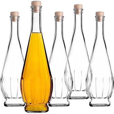 KADAX Lege glazen wijnflessen van 750 ml, met kurken, glazen likeurflessen voor het vullen van likeur, wijn en alcohol, wijnflessen KADAX Lege glazen wijnflessen van 750 ml, met kurken, glazen likeurflessen voor het vullen van likeur, wijn en alcohol, wijnflessen