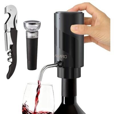 AIKARO Elektrische wijnschenker, oplaadbaar, automatische decanter, met kurkentrekker en vacuümdop (set) AIKARO Elektrische wijnschenker, oplaadbaar, automatische decanter, met kurkentrekker en vacuümdop (set)