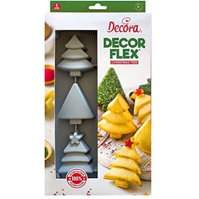 Decora 9260402 kerstboomvorm van silicone, 6 holle ruimtes Decora 9260402 kerstboomvorm van silicone, 6 holle ruimtes