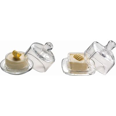 APS GK864 ronde botervloot met glazen deksel APS GK864 ronde botervloot met glazen deksel