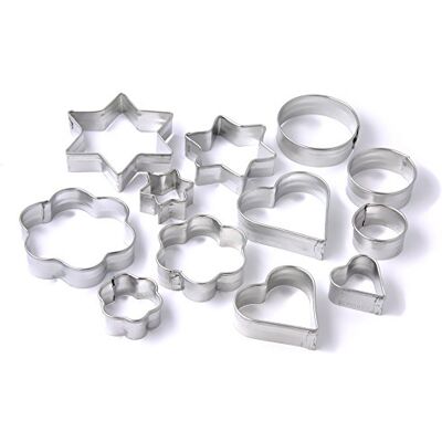 Zenker 12 stuks uitsteekvormen voor koekjes, fondant, verschillende maten en patronen Zenker 12 stuks uitsteekvormen voor koekjes, fondant, verschillende maten en patronen