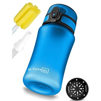 My Vesperbox Minny Drinkfles voor kinderen, lekvrij, 350 ml, met rietje of zeef, lichte Tritan waterfles, BPA-vrij, voor de kleuterklas, school (blauw, 350 ml) My Vesperbox Minny Drinkfles voor kinderen, lekvrij, 350 ml, met rietje of zeef, lichte Tritan waterfles, BPA-vrij, voor de kleuterklas, school (blauw, 350 ml)