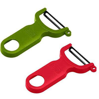KUHN RIKON Originele Swiss Peeler, set van 2, rood en groen, kunststof, rood en groen KUHN RIKON Originele Swiss Peeler, set van 2, rood en groen, kunststof, rood en groen