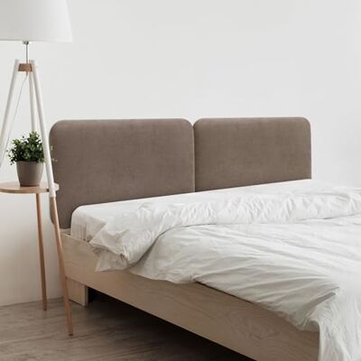 DHOME Hoofdeinde, gevoerd, glad, afgerond, van gladde stof, voor muur, akoestisch, absorberend, voor slaapkamer (bruin, 180 cm dubbel) DHOME Hoofdeinde, gevoerd, glad, afgerond, van gladde stof, voor muur, akoestisch, absorberend, voor slaapkamer (bruin, 180 cm dubbel)