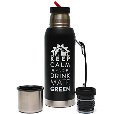 Mate Green Largoinox thermosfles van roestvrij staal, 18/8, 1 l, zwart ● ideaal voor mate-thee ● houdt 8 uur warm/koud ● BPA-vrij en vaatwasmachinebestendig (LGC14281) Mate Green Largoinox thermosfles van roestvrij staal, 18/8, 1 l, zwart ● ideaal voor mate-thee ● houdt 8 uur warm/koud ● BPA-vrij en vaatwasmachinebestendig (LGC14281)