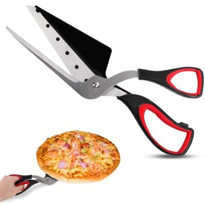 TNOMSNO Pizzaschaar: multifunctionele keukenschaar voor pannenkoeken, cake en pizza, eenvoudig te bedienen en te reinigen, 27,5 cm TNOMSNO Pizzaschaar: multifunctionele keukenschaar voor pannenkoeken, cake en pizza, eenvoudig te bedienen en te reinigen, 27,5 cm