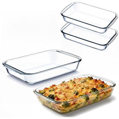 KADAX Set van 2 ovenschotels van glas, 1,5 liter, hittebestendig, voor keuken, serveren en vaatwasser, vaatwasmachinebestendig en magnetronbestendig KADAX Set van 2 ovenschotels van glas, 1,5 liter, hittebestendig, voor keuken, serveren en vaatwasser, vaatwasmachinebestendig en magnetronbestendig