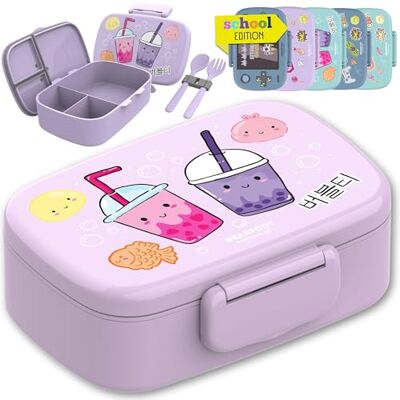 BEARFOOT Broodtrommel voor kinderen met vakken, BPA-vrij, lunchbox, bento-box, broodtrommel voor meisjes en jongens, broodtrommel 100% waterdicht, Vesperbox voor kinderopvang BEARFOOT Broodtrommel voor kinderen met vakken, BPA-vrij, lunchbox, bento-box, broodtrommel voor meisjes en jongens, broodtrommel 100% waterdicht, Vesperbox voor kinderopvang
