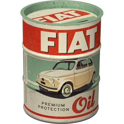 ART Retro spaarpot, 600 ml, Fiat Premium Protection Oil cadeau-idee voor Fiat-fans, Official License Product (OLP), metalen bankbiljetten, boekhouder van blik original Fiat license product (OLP), tire-lire en fer-blanc, design vintage, Idée cadeau pour ART Retro spaarpot, 600 ml, Fiat Premium Protection Oil cadeau-idee voor Fiat-fans, Official License Product (OLP), metalen bankbiljetten, boekhouder van blik original Fiat license product (OLP), tire-lire en fer-blanc, design vintage, Idée cadeau pour