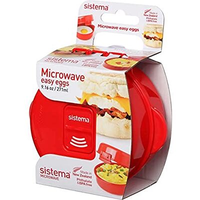 Sistema Microwave Easy Eggs voedselcontainer voor de magnetron 271 ml BPA-vrij rood Sistema Microwave Easy Eggs voedselcontainer voor de magnetron 271 ml BPA-vrij rood