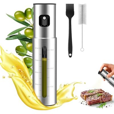 KitchenBoss Keukenoliespray, roestvrij staal, 100 ml, voor salade, BBQ, koken in de keuken KitchenBoss Keukenoliespray, roestvrij staal, 100 ml, voor salade, BBQ, koken in de keuken