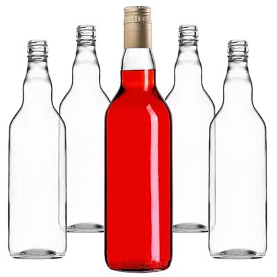 KADAX Set van 5 glazen om te vullen, 700 ml, lege likeurflessen met schroefsluiting, vruchtensap, alcohol (goud, lang) KADAX Set van 5 glazen om te vullen, 700 ml, lege likeurflessen met schroefsluiting, vruchtensap, alcohol (goud, lang)