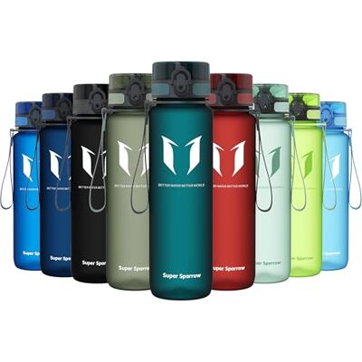 Super Sparrow Sportfles & Morsvrije Kinderfles 1L BPA-vrij Ideale Tritan Waterfles voor Sport, Fiets, Fitness, Universiteit, Buiten Licht, Duurzaam Drinkfles Super Sparrow Sportfles & Morsvrije Kinderfles 1L BPA-vrij Ideale Tritan Waterfles voor Sport, Fiets, Fitness, Universiteit, Buiten Licht, Duurzaam Drinkfles