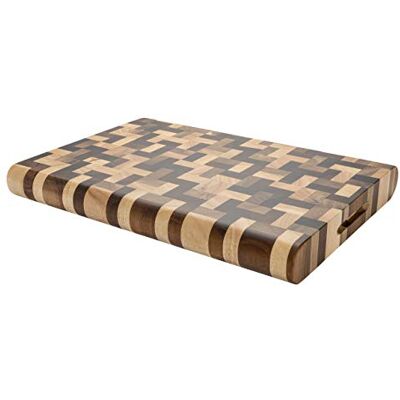 Rio Snijplank van extra dik hout, 35 x 25 x 3,8 cm, voor het koken, bereiden en serveren van kaas, brood en charcuteri, fijnkorrelige acacia en rubberhout Rio Snijplank van extra dik hout, 35 x 25 x 3,8 cm, voor het koken, bereiden en serveren van kaas, brood en charcuteri, fijnkorrelige acacia en rubberhout