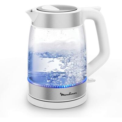 Moulinex Elektrische waterkoker van glas 1 transparant 1,7 l Elektrische waterkoker voor het bereiden van 7 kopjes, blauwe ledverlichting, nauwkeurige schenktuit, afneembaar kalkfilter Moulinex Elektrische waterkoker van glas 1 transparant 1,7 l Elektrische waterkoker voor het bereiden van 7 kopjes, blauwe ledverlichting, nauwkeurige schenktuit, afneembaar kalkfilter