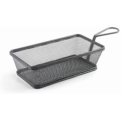 LACOR 61155 Serveermand, zwart, rechthoekig, frituurmand, roestvrij staal, niet geschikt voor frituren, 21 x 11 x 6 cm, matte zwarte afwerking LACOR 61155 Serveermand, zwart, rechthoekig, frituurmand, roestvrij staal, niet geschikt voor frituren, 21 x 11 x 6 cm, matte zwarte afwerking