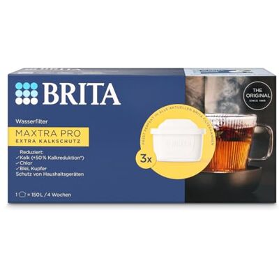 Brita 4 stuks extra anti-kalk waterfilterpatronen voor alle karaffen, filtert kalk, ultieme apparaatbescherming, de specialist voor warme dranken Brita 4 stuks extra anti-kalk waterfilterpatronen voor alle karaffen, filtert kalk, ultieme apparaatbescherming, de specialist voor warme dranken