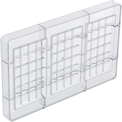 Decora 0050147 Professionele chocoladevorm, 100 g, 3 holtes, 127 x 72 x H 11 mm, van polycarbonaat, ideaal voor het maken van glanzende chocolade, professioneel design, Made in Italy Decora 0050147 Professionele chocoladevorm, 100 g, 3 holtes, 127 x 72 x H 11 mm, van polycarbonaat, ideaal voor het maken van glanzende chocolade, professioneel design, Made in Italy