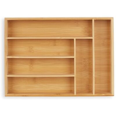 Relaxdays Nature 10031610 bestekbak met 6 vakken, keukengerei, 5,5 x 25,5 x 35,5 cm Relaxdays Nature 10031610 bestekbak met 6 vakken, keukengerei, 5,5 x 25,5 x 35,5 cm