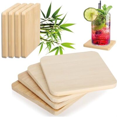 com-four ® 8 x vierkante onderzetters van bamboe met antislipvoetjes onderzetters voor glazen mokken en flessen com-four ® 8 x vierkante onderzetters van bamboe met antislipvoetjes onderzetters voor glazen mokken en flessen