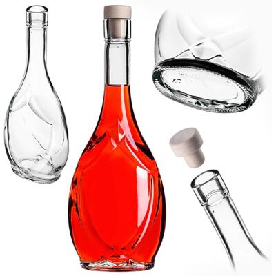 KADAX 500 ml lege glazen fles, 1 stuk, met dop, voor het vullen van likeuren, wijn en alcohol, decoratieve flessen KADAX 500 ml lege glazen fles, 1 stuk, met dop, voor het vullen van likeuren, wijn en alcohol, decoratieve flessen