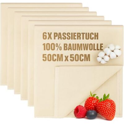 com-four ® 6 x bakkerijlinnen, zeepdoek, om te passeren, 100% katoen com-four ® 6 x bakkerijlinnen, zeepdoek, om te passeren, 100% katoen