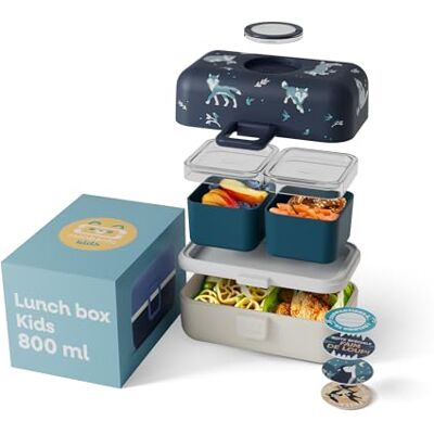 monbento Tresor Blue Wolf Bento Box voor kinderen Lunchbox met 3 vakken voor kinderen Ideaal voor reizen/picknicks Personaliseerbare broodtrommel BPA-vrij en robuust monbento Tresor Blue Wolf Bento Box voor kinderen Lunchbox met 3 vakken voor kinderen Ideaal voor reizen/picknicks Personaliseerbare broodtrommel BPA-vrij en robuust
