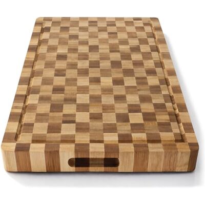 com-four ® Snijplank van bamboe met ruitpatroon, 37,5 x 28 cm Met sapgoot en handgrepen voor snijden en serveren com-four ® Snijplank van bamboe met ruitpatroon, 37,5 x 28 cm Met sapgoot en handgrepen voor snijden en serveren
