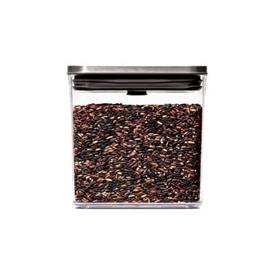 OXO SteeL POP platte voorraaddoos (1,6 l) rechthoekige voorraaddoos met deksel voor luchtdichte opslag van levensmiddelen OXO SteeL POP platte voorraaddoos (1,6 l) rechthoekige voorraaddoos met deksel voor luchtdichte opslag van levensmiddelen