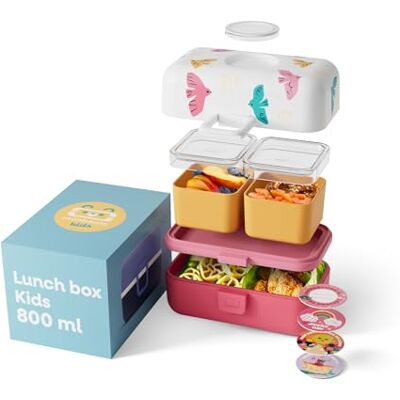 monbento Lunchbox voor kinderen, MB schatje, roze vogels, 3 vakken ideaal voor maaltijden en snacks voor school/picknick BPA-vrij personaliseerbaar monbento Lunchbox voor kinderen, MB schatje, roze vogels, 3 vakken ideaal voor maaltijden en snacks voor school/picknick BPA-vrij personaliseerbaar