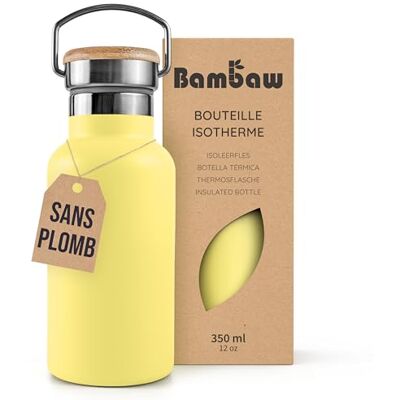 Bambaw Thermosfles, 350 ml, metalen fles, licht en duurzaam, dubbelwandige camping- en wandelfles, waterdicht en duurzaam, ideaal voor sport of reizen (keizerlijk geel) Bambaw Thermosfles, 350 ml, metalen fles, licht en duurzaam, dubbelwandige camping- en wandelfles, waterdicht en duurzaam, ideaal voor sport of reizen (keizerlijk geel)