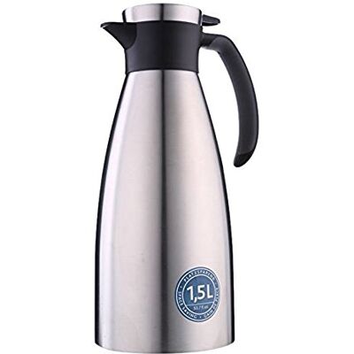 Emsa 85039, 514499 Zachte grip vacuümkan, snelle tip sluiting, roestvrij staal, zwart, 1,5 liter, 100% luchtdicht, 1 Emsa 85039, 514499 Zachte grip vacuümkan, snelle tip sluiting, roestvrij staal, zwart, 1,5 liter, 100% luchtdicht, 1