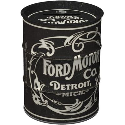 ART Retro spaarpot, 600 ml, Ford – vintage logo – cadeau-idee voor Ford-fans, metalen bankbiljettendoos, ijzer-wit ART Retro spaarpot, 600 ml, Ford – vintage logo – cadeau-idee voor Ford-fans, metalen bankbiljettendoos, ijzer-wit