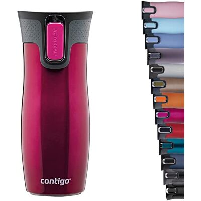 Contigo Byron Vivacious Reismok, vacuüm geïsoleerde roestvrijstalen reisbeker met deksel, BPA-vrij, gemakkelijk te reinigen, 470 ml Contigo Byron Vivacious Reismok, vacuüm geïsoleerde roestvrijstalen reisbeker met deksel, BPA-vrij, gemakkelijk te reinigen, 470 ml