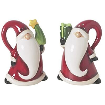 Excelsa Santa Claus zout- en peperset, keramiek, rood, 6 x 4,5 x 8 cm, 2 stuks Excelsa Santa Claus zout- en peperset, keramiek, rood, 6 x 4,5 x 8 cm, 2 stuks