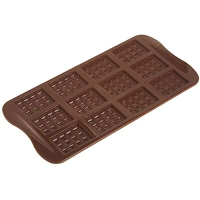 silikomart 22.111.77.0065 SCG11 bakvorm voor chocolade, 12 bakjes, siliconen, bruin silikomart 22.111.77.0065 SCG11 bakvorm voor chocolade, 12 bakjes, siliconen, bruin