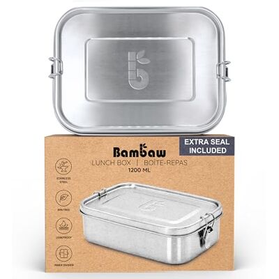 Bambaw BPA-vrije lunchbox 1200 ml Bento Hermetique Lunchbox met vak Bento Waterdicht Roestvrijstalen Lunchbox 1200 ml Bento Lunch Box Bambaw BPA-vrije lunchbox 1200 ml Bento Hermetique Lunchbox met vak Bento Waterdicht Roestvrijstalen Lunchbox 1200 ml Bento Lunch Box