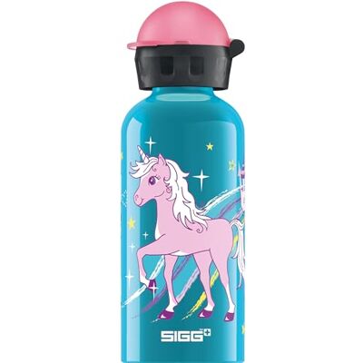 Sigg Bella Eenhoorn drinkfles voor kinderen (0,4 l), kleine fles zonder BPA en zonder oplosmiddel met veiligheidssluiting, zeer robuuste aluminium drinkfles Sigg Bella Eenhoorn drinkfles voor kinderen (0,4 l), kleine fles zonder BPA en zonder oplosmiddel met veiligheidssluiting, zeer robuuste aluminium drinkfles