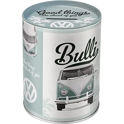 ART VW Good Things Retro Spaarpot, Volkswagen bestelwagen, metalen fles voor geld, spaarpot, vintage design, 1 liter ART VW Good Things Retro Spaarpot, Volkswagen bestelwagen, metalen fles voor geld, spaarpot, vintage design, 1 liter