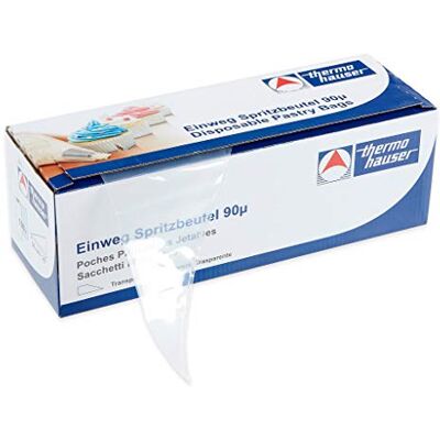 Thermohauser 100 stuks wegwerp-spuitzakken (PE-kunststof) Smoothy, transparant, 50 x 27,5 x 0,009 cm Thermohauser 100 stuks wegwerp-spuitzakken (PE-kunststof) Smoothy, transparant, 50 x 27,5 x 0,009 cm