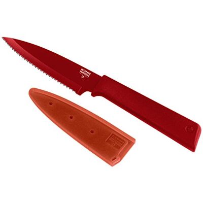 KUHN RIKON Colori+ Pantser mes met lemmetbeschermer van roestvrij staal, 19 cm, rood KUHN RIKON Colori+ Pantser mes met lemmetbeschermer van roestvrij staal, 19 cm, rood
