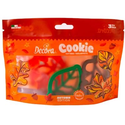 Decora 0255165 3 stuks uitsteekvormpjes herfstbladeren van kunststof, de ideale set voor het maken van suikerpasta of rubberen ties, gemaakt in Italië, origineel design, 3 stuks Decora 0255165 3 stuks uitsteekvormpjes herfstbladeren van kunststof, de ideale set voor het maken van suikerpasta of rubberen ties, gemaakt in Italië, origineel design, 3 stuks