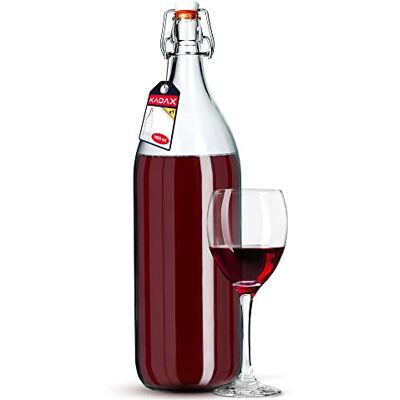 KADAX Glazen fles, fruitlikeurfles, vintage glazen frisdrankfles, strijkfles, kweepeer likeurfles (1,9 l, 1 stuk) KADAX Glazen fles, fruitlikeurfles, vintage glazen frisdrankfles, strijkfles, kweepeer likeurfles (1,9 l, 1 stuk)