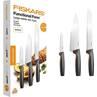 Fiskars Keukenmessenset, 3-delig, functionele vorm Fiskars Keukenmessenset, 3-delig, functionele vorm