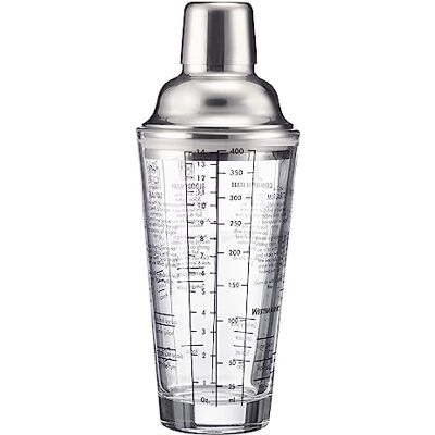 Westmark Sam-cocktailshaker met schaal en zeef, professionele cocktailmixer, baraccessoires, inclusief recepten voor het mengen van margarita en meer, staal Westmark Sam-cocktailshaker met schaal en zeef, professionele cocktailmixer, baraccessoires, inclusief recepten voor het mengen van margarita en meer, staal