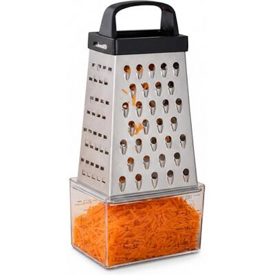 Premier Housewares 511238 4-zijdige kaasrasp met zwarte handgreep voor keuken, knoflookrasp, citroenschil met handvat, 22 x 9 x 7 Premier Housewares 511238 4-zijdige kaasrasp met zwarte handgreep voor keuken, knoflookrasp, citroenschil met handvat, 22 x 9 x 7